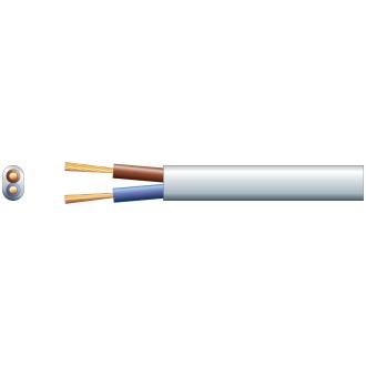 Mercury 2192Y 2 Core Oval PVC, 300/300V, HO3VVH2-F2, 6A