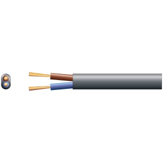 Mercury 2192Y 2 Core Oval PVC, 300/300V, HO3VVH2-F2, 6A