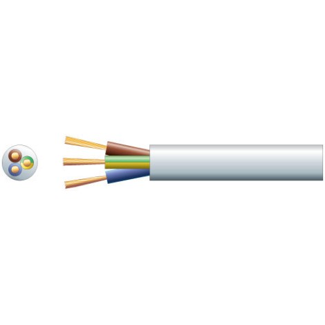 Mercury 3183Y 3 Core Round PVC, 300/500V, HO5VV-F3, 10A