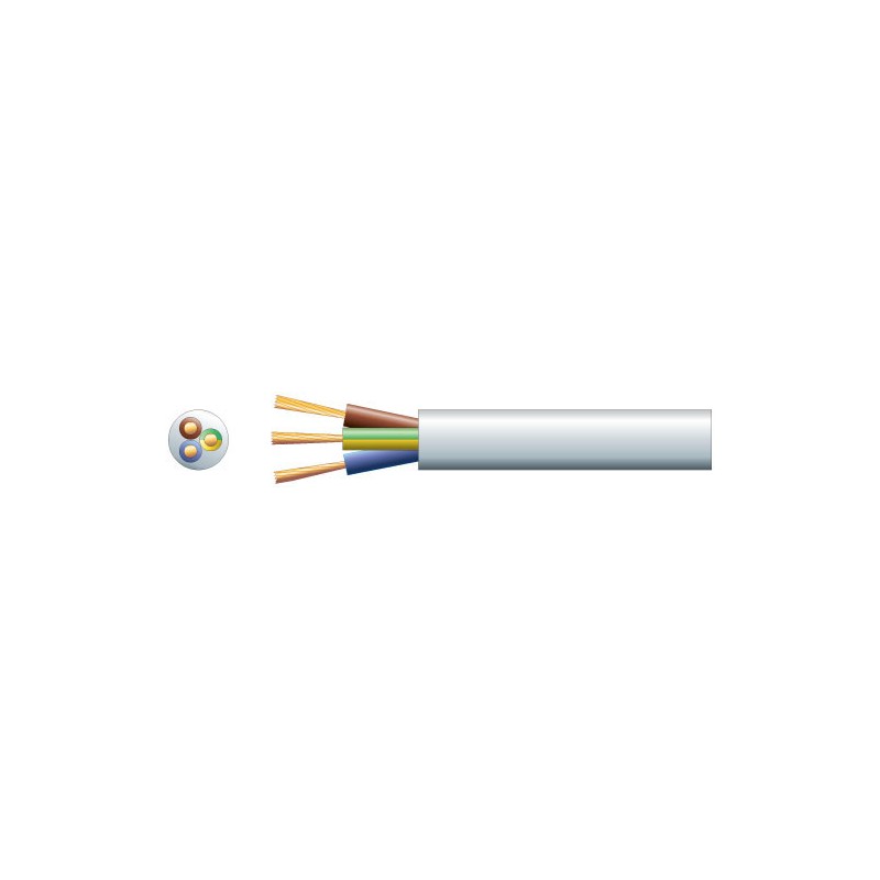 Mercury 3183Y 3 Core Round PVC, 300/500V, HO5VV-F3, 10A