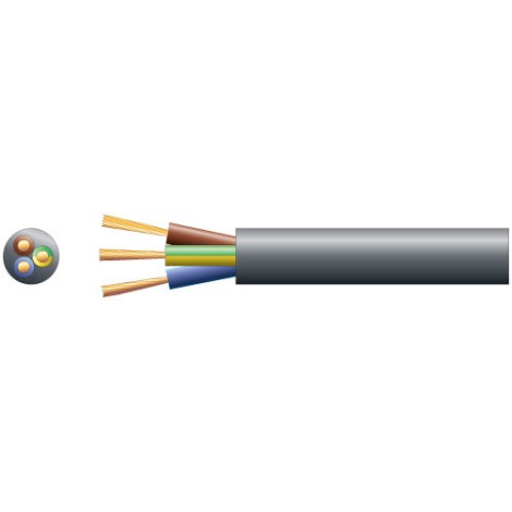 Mercury 3183Y 3 Core Round PVC, 300/500V, HO5VV-F3, 10A