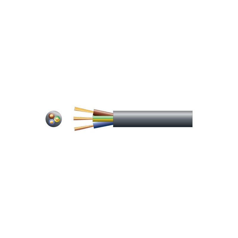 Mercury 3183Y 3 Core Round PVC, 300/500V, HO5VV-F3, 10A
