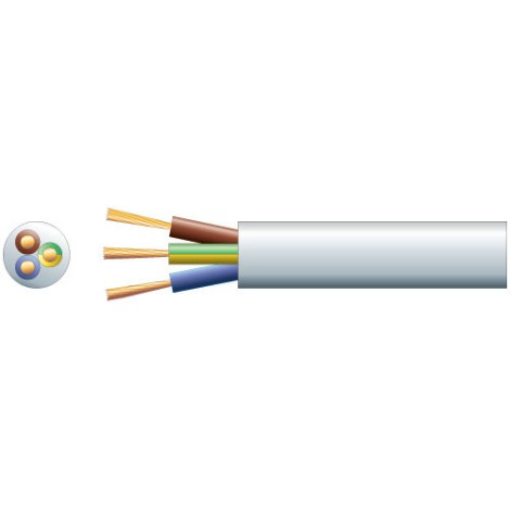 Mercury 3183Y 3 Core Round PVC, 300/500V, HO5VV-F3, 15A