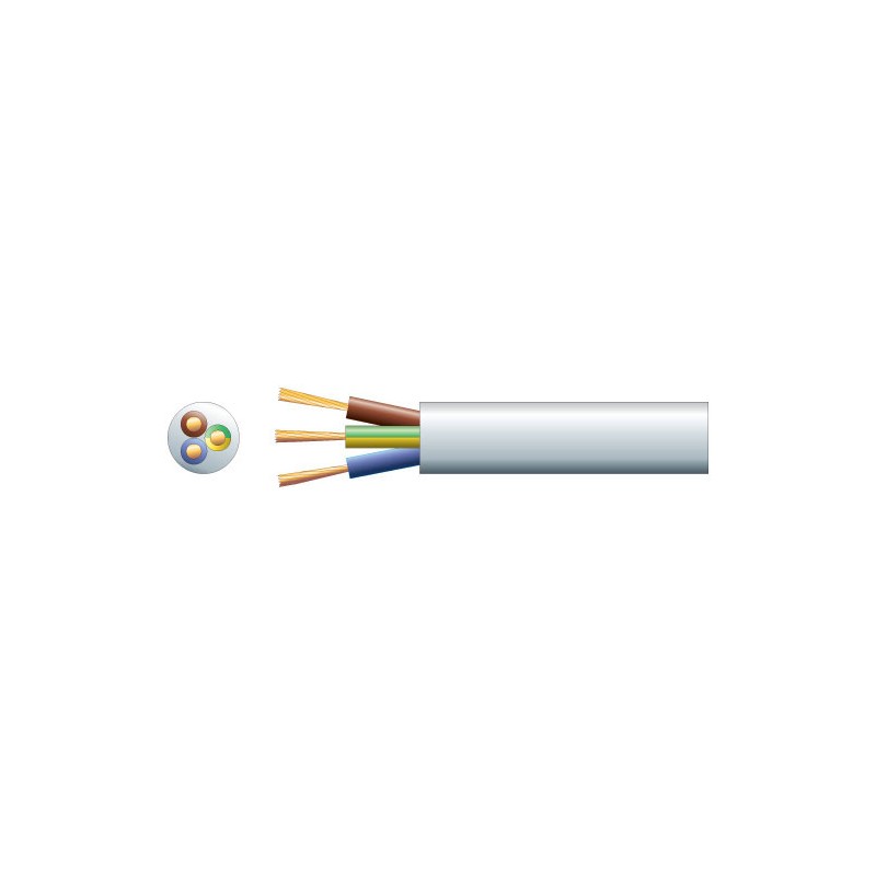 Mercury 3183Y 3 Core Round PVC, 300/500V, HO5VV-F3, 15A