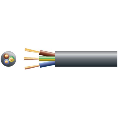 Mercury 3183Y 3 Core Round PVC, 300/500V, HO5VV-F3, 15A
