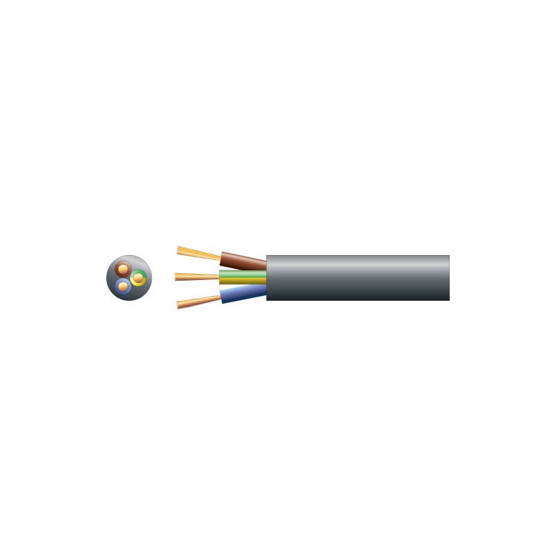 Mercury 3183Y 3 Core Round PVC, 300/500V, HO5VV-F3, 15A
