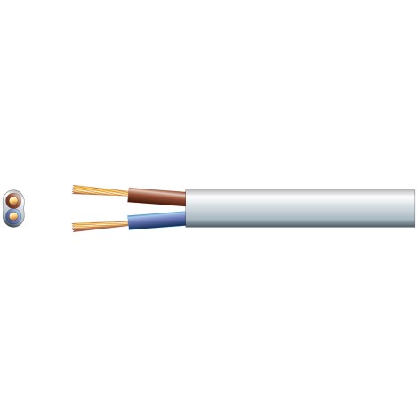 Mercury 2192Y 2 Core Oval PVC, 300/300V, HO3VVH2-F2, 3A