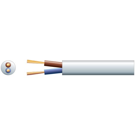 Mercury 3182Y 2 Core Round PVC, 300/500V, HO5VV-F2, 6A