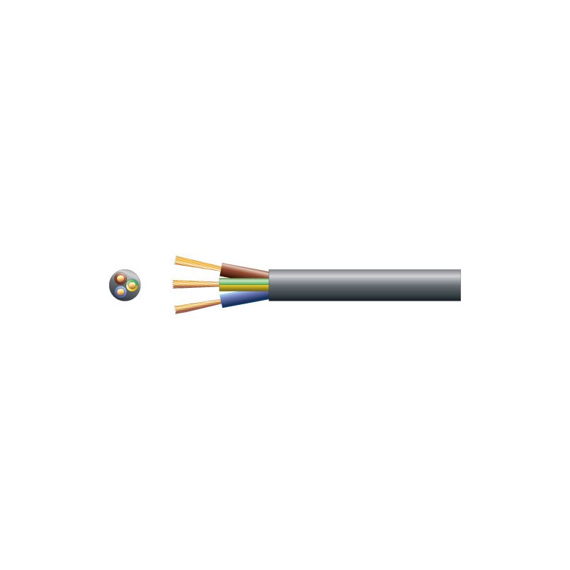 Mercury 2183Y 3 Core Round PVC, 300/300V, HO3VV-F3, 3A