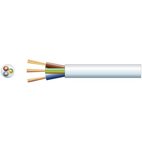 Mercury 2183Y 3 Core Round PVC, 300/300V, HO3VV-F3, 6A