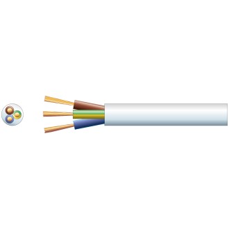 Mercury 2183Y 3 Core Round PVC, 300/300V, HO3VV-F3, 6A