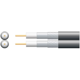 Mercury Economy Twin RG6 75 Ohms Foam Filled Coaxial Cable - Aluminium Braid