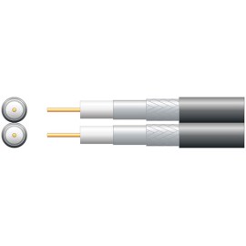 Mercury Economy Twin RG6 75 Ohms Foam Filled Coaxial Cable - Aluminium Braid
