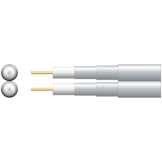 Mercury Economy Twin RG6 75 Ohms Foam Filled Coaxial Cable - Aluminium Braid