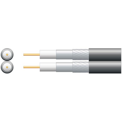 Mercury Economy Twin RG6 75 Ohms Foam Filled Coaxial Cable -
