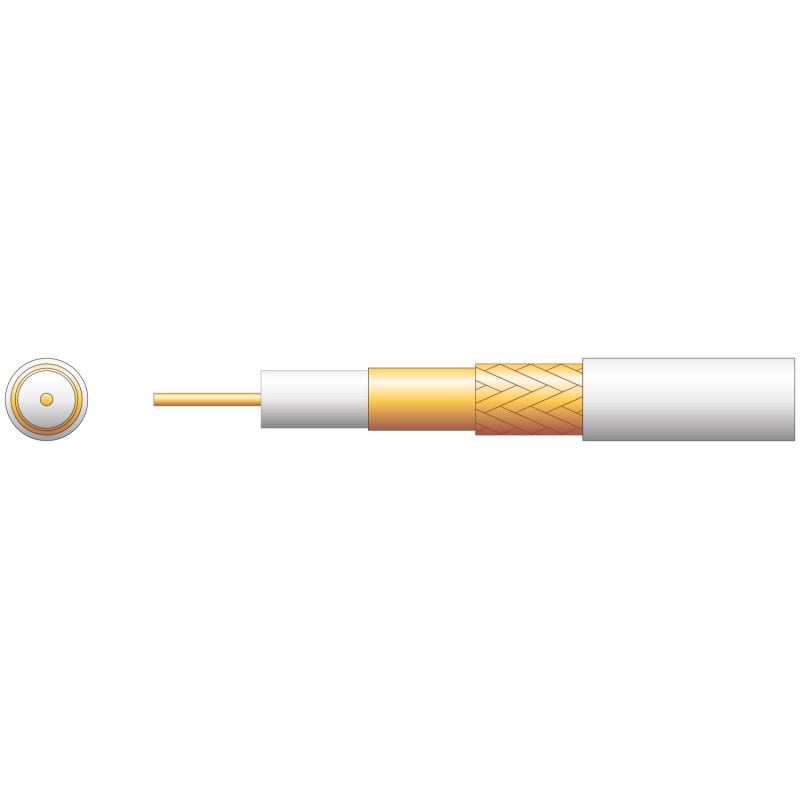 Mercury 100U 75 Ohms Foam Filled Coaxial Cable - CCA Braid