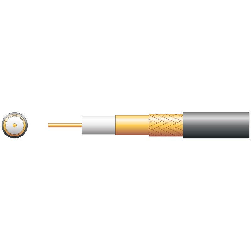 Mercury 100U 75 Ohms Foam Filled Coaxial Cable - CCA Braid