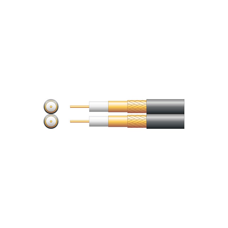 Mercury Twin 100U 75 Ohms Foam Filled Coaxial Cable - CCA Braid