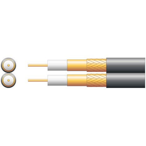 Mercury Twin RG59B/U 75 Ohms Foam Filled Coaxial Cable - Copper Braid