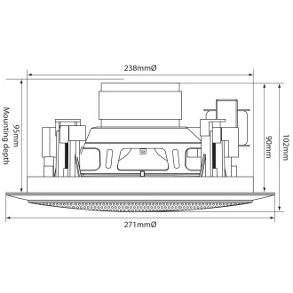 Adastra CC8V CC Series 2 Way Ceiling Speakers