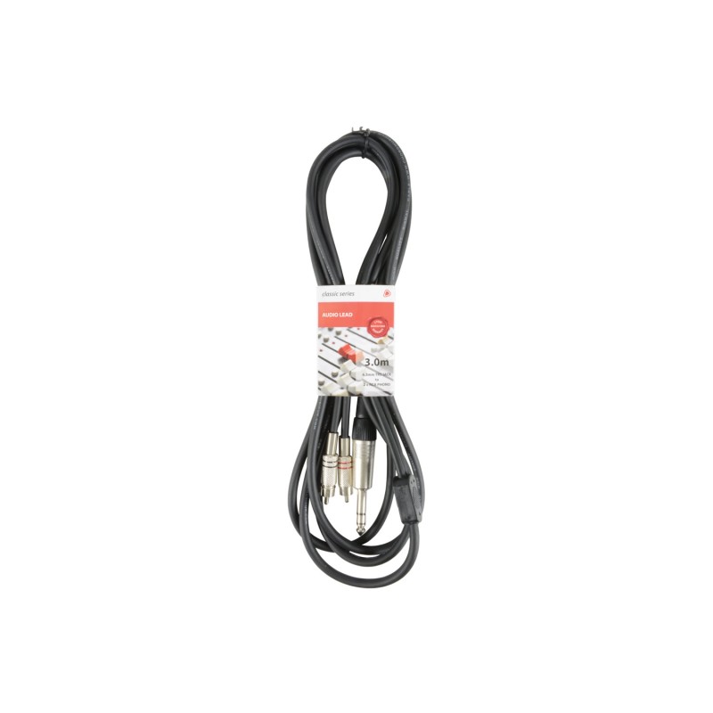 Chord S6J-2R300 Classic 6.3mm TRS Jack to 2 x RCA Phono Leads