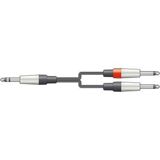 Chord S6J-2M6J600 Classic 6.3mm TRS Jack to 2 x 6.3mm Mono Jack Leads