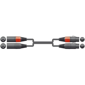 Chord 2XF-2XM075 Classic 2 XLRF to 2 XLRM Leads