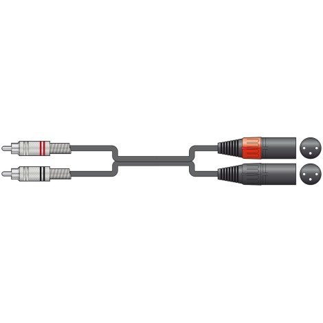 Chord 2R-2XM075 Classic Twin RCA to 2 XLRM Leads