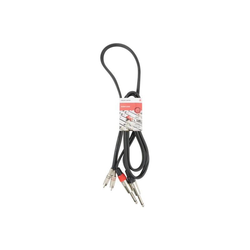 Chord 2R-2M6J150 Classic Twin RCA to 2 x 6.3mm Mono Jack Plug Leads