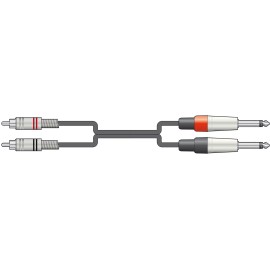 Chord 2R-2M6J300 Classic Twin RCA to 2 x 6.3mm Mono Jack Plug Leads