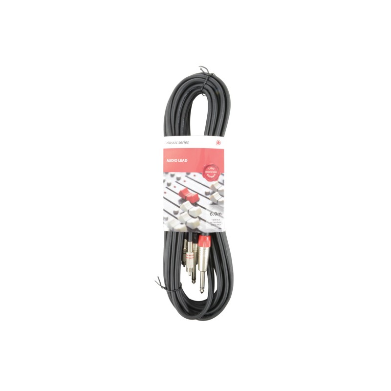 Chord 2R-2M6J600 Classic Twin RCA to 2 x 6.3mm Mono Jack Plug Leads