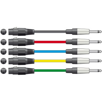 Chord XF-M6J150BK Classic XLRF to 6.3mm Mono Jack Leads