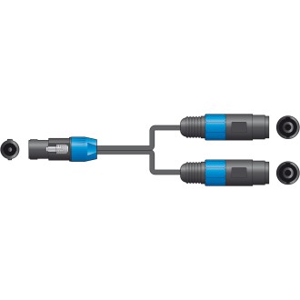 QTX Spk Plug to 2 x Spk Sockets Splitter Lead