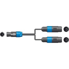 QTX Spk Plug to 2 x Spk Sockets Splitter Lead