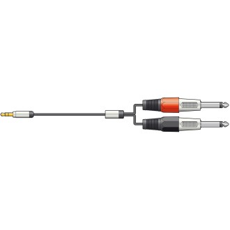 Chord S3J-26J150 Classic 3.5mm Stereo Jack to 2 x 6.3mm Mono