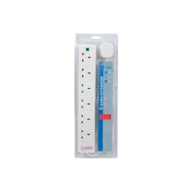 Mercury 6 Gang Extension Leads with Surge Protection