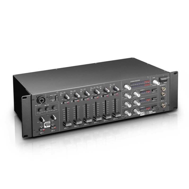 LD Systems ZONE 624 - 19" 4-Zone Mixer 3U,  LDZONE624