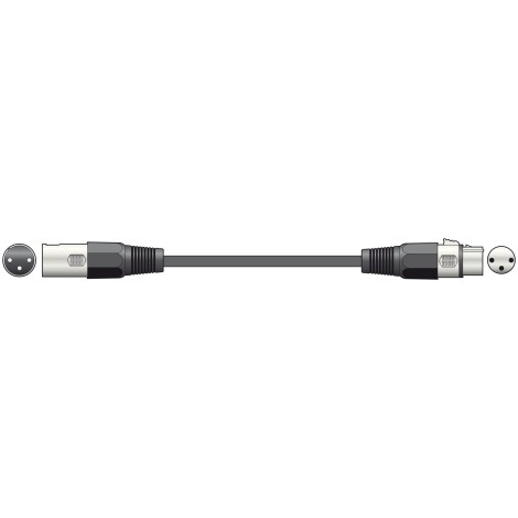 QTX DMX lighting lead, 3-pin XLR plug to 3-pin XLR socket - 6.0m