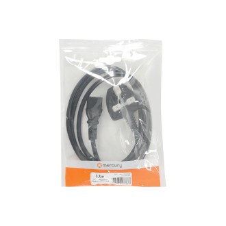 Mercury UK Plug to IEC Power Lead Black 1.5m