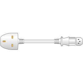 Mercury UK Plug to IEC Power Lead White 1.0m