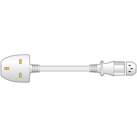 Mercury UK Plug to IEC Power Lead White 2.0m