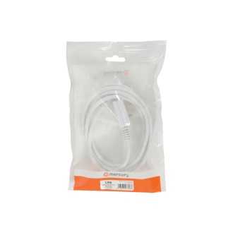 Mercury UK Plug to IEC Power Lead White 2.0m