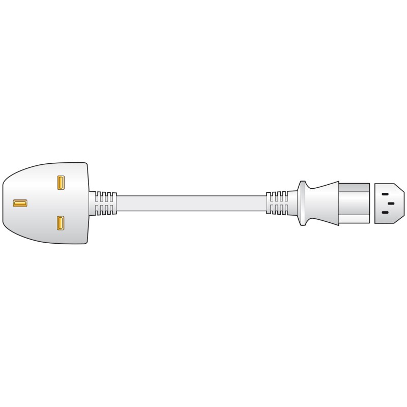 Mercury UK Plug to IEC Power Lead White 5.0m