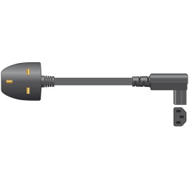 Mercury UK Plug to Right Angle IEC Power Lead 1.0m
