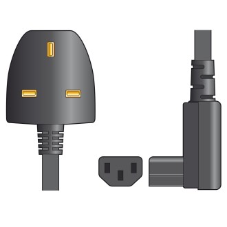 Mercury UK Plug to Right Angle IEC Power Lead 1.0m