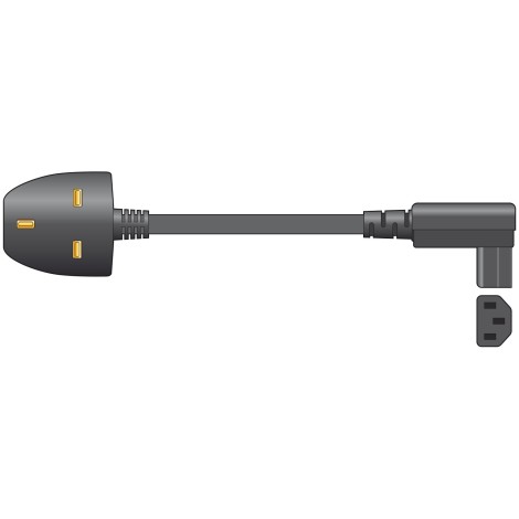 Mercury UK Plug to Right Angle IEC Power Lead 2.0m
