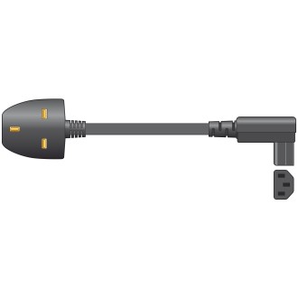 Mercury UK Plug to Right Angle IEC Power Lead 2.0m