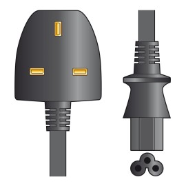 Mercury UK Plug to Clover Mains Power Lead - 1m