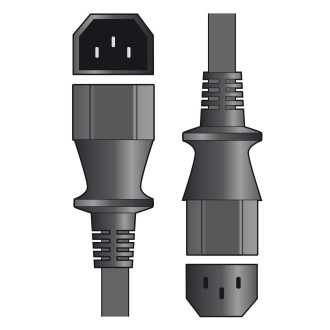 Mercury IEC Plug to Socket Mains Extension Lead - 1.0m