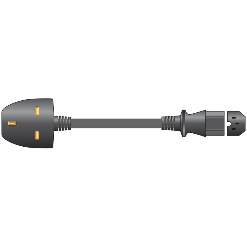 Mercury UK Plug to IEC Hot Mains Power Lead 1.0m